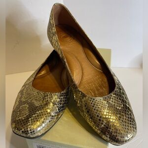 NURTURE Metallic Snakeskin Loafers